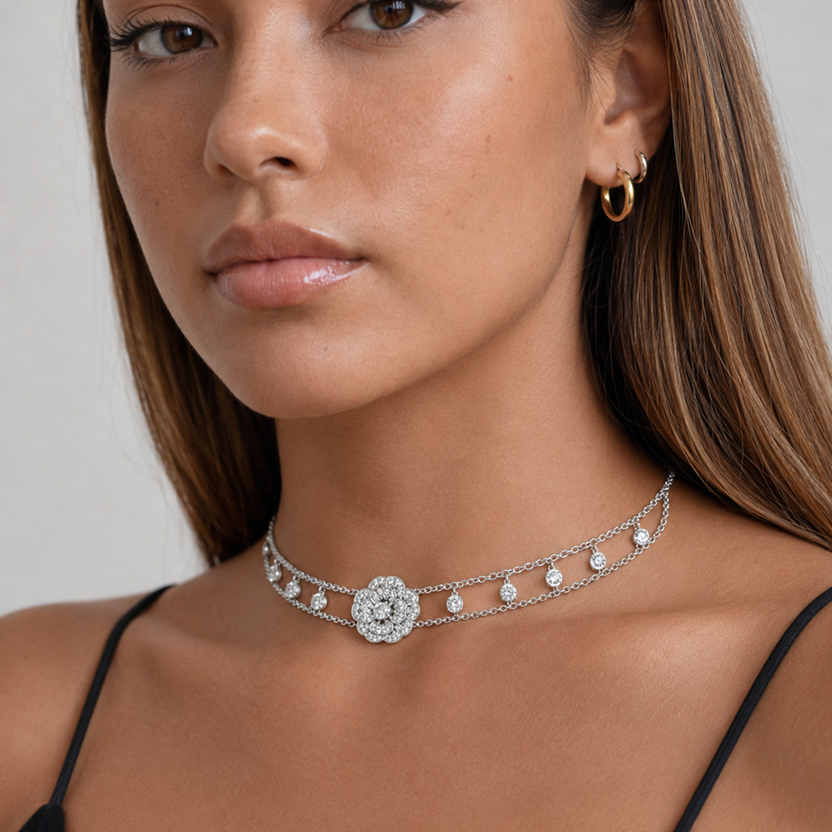 Liané | Pavé Flower Choker